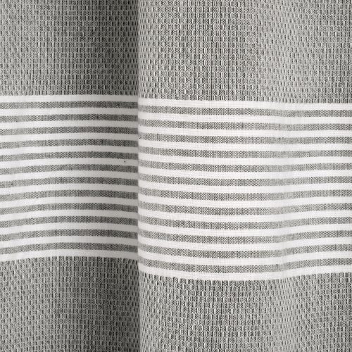 16T004684 TUCKER STRIPE YARN DYED COTTON KNOTTED TASSEL GRAY SHOWER CURTAIN 72X72 SINGLE 848742089071 ALT 4 e01ab01a 21d0 408d 898e 69f813276fa1