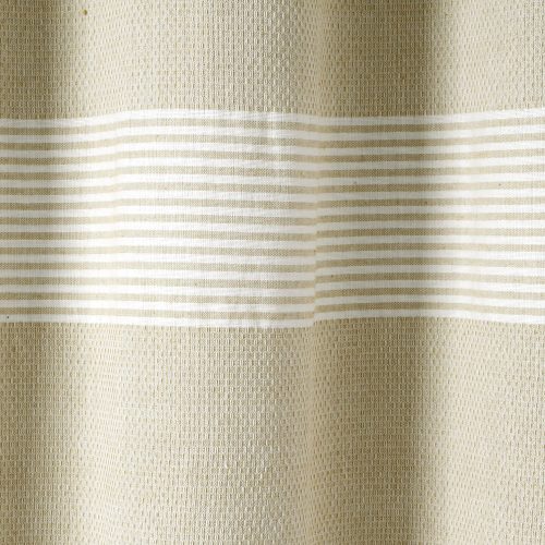 16T004688 TUCKER STRIPE YARN DYED COTTON KNOTTED TASSEL TAUPE SHOWER CURTAIN 72X72 SINGLE 848742089095 ALT 4 290dc086 086f 4f94 98e8 d922e9046aa0