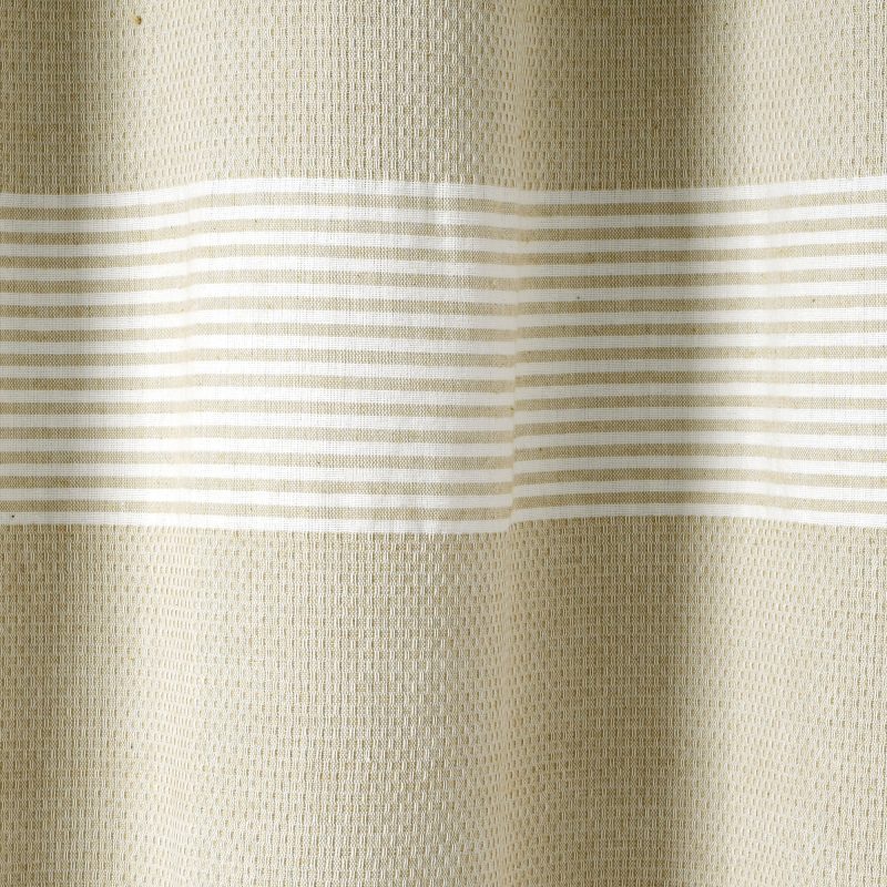 16T004688 TUCKER STRIPE YARN DYED COTTON KNOTTED TASSEL TAUPE SHOWER CURTAIN 72X72 SINGLE 848742089095 ALT 4 290dc086 086f 4f94 98e8 d922e9046aa0