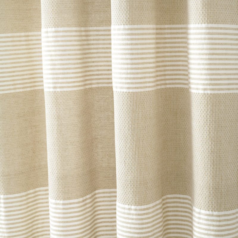 16T004814 TUCKER STRIPE YARN DYED COTTON KNOTTED TASSEL TAUPE WINDOW PANEL 40X84 PAIR 848742090947 ALT 3 c56f39e4 e50b 4b00 8686 cf27a684b4e0