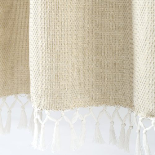 16T004814 TUCKER STRIPE YARN DYED COTTON KNOTTED TASSEL TAUPE WINDOW PANEL 40X84 PAIR 848742090947 ALT 4 00dee2ea 4b2e 44ef 80ee b30bea0b7c54