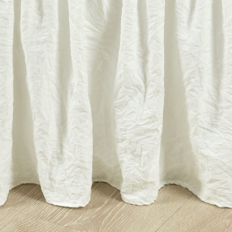 16T005506 RUCHED RUFFLE ELASTIC EASY WRAP AROUND SINGLE IVORY BED SKIRT QUEEN KING 848742097977 ALT 4