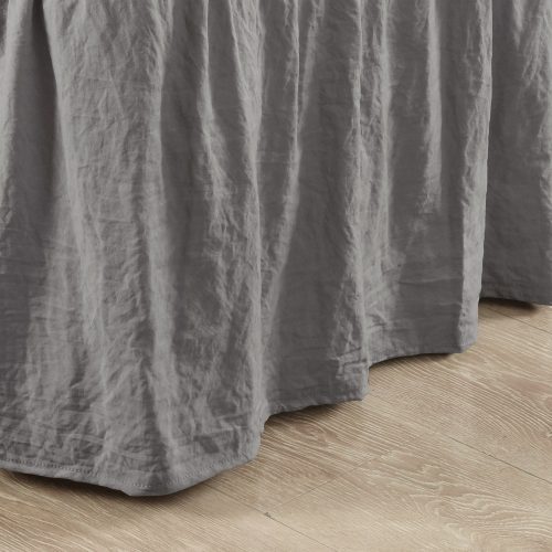 16T005512 RUCHED RUFFLE ELASTIC EASY WRAP AROUND SINGLE DARK GRAY BED SKIRT QUEEN KING 848742098035 ALT 4