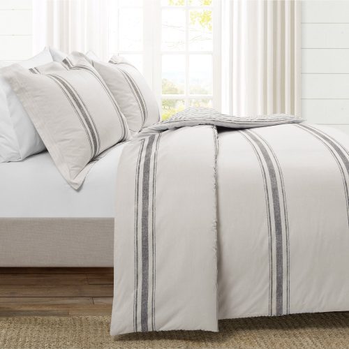 16T005984 FARMHOUSE STRIPE 3 PC GRAY DUVET FULL QUEEN 194938002554 ALT 1 6f36ce19 38f7 44e4 b9fa 410d20b1ebab