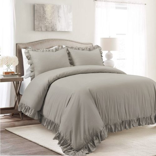 16T006020 REYNA COTTON 3 PC GRAY DUVET FULL QUEEN 194938002905 34594739 7aaf 441c 9986 c4d5fe447e30