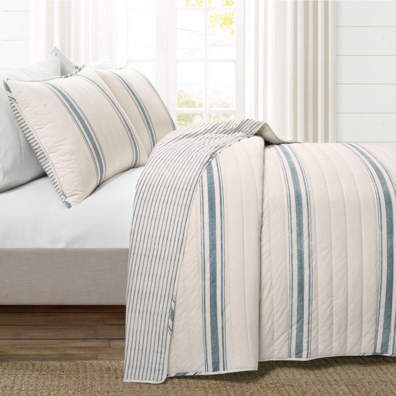 16T006285 FARMHOUSE STRIPE 3 PC BLUE QUILT FULL QUEEN 194938005463 ALT 1 a2dc0d38 3f25 48ee 9882 e085cfe7d78d