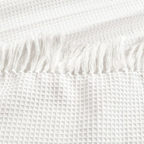 16T006468 WAFFLE COTTON KNIT WHITE BLANKET COVERLET FULL QUEEN 194938007818 ALT 3 00407764 1301 4aa4 b468 9bd0c0191fe5