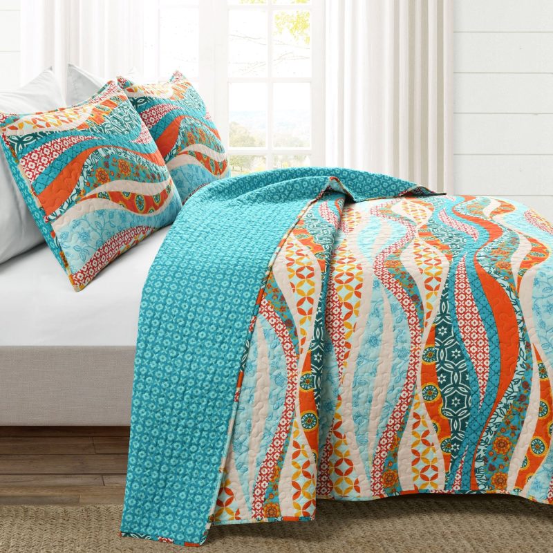 16T007616 HAILEY WATERCOLOR WAVE 3 PC TURQUOISE MULTI QUILT KING 194938020206 ALT 1 16ada19e 78c4 4381 b896 ec85c76f6233