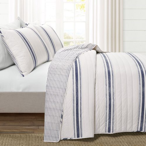 16T007659 FARMHOUSE STRIPE 3 PC NAVY QUILT FULL QUEEN 194938020336 ALT 1 5ca12068 e76e 4ad0 9e2c 43f194b8b9ae