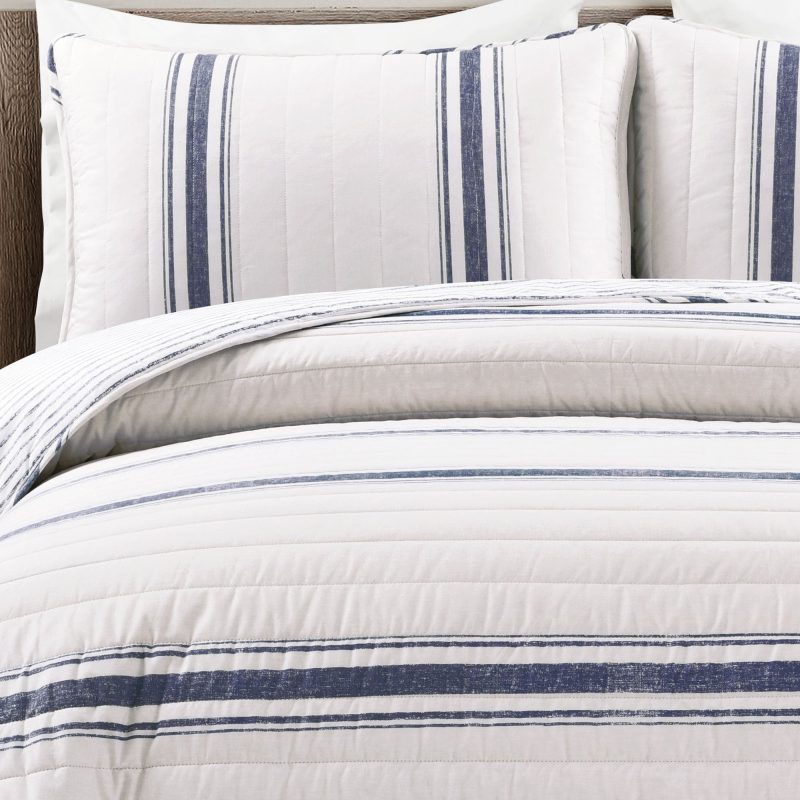 16T007659 FARMHOUSE STRIPE 3 PC NAVY QUILT FULL QUEEN 194938020336 ALT 2 11545f02 d209 4d7c ae51 5158e2420275