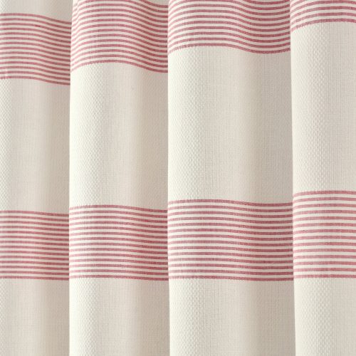 16T008178 TUCKER STRIPE YARN DYED COTTON KNOTTED TASSEL WHITE RED SHOWER CURTAIN 72X72 SINGLE 194938025942 ALT 2 1c486977 d0dd 4591 95d6 cf2dbfbab983