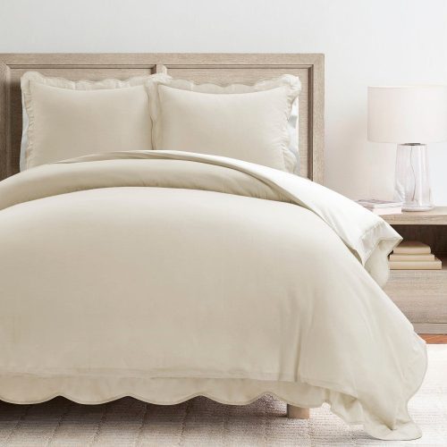 194938070010 COASTAL CHIC SCALLOP EDGE DUVET NEUTRAL WHITE 3PC SET FULL QUEEN ALT 1 COMPRESSED