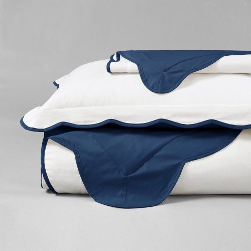 194938071642 COASTAL CHIC SCALLOP EDGE DUVET NAVY WHITE 3PC SET KING ALT 3