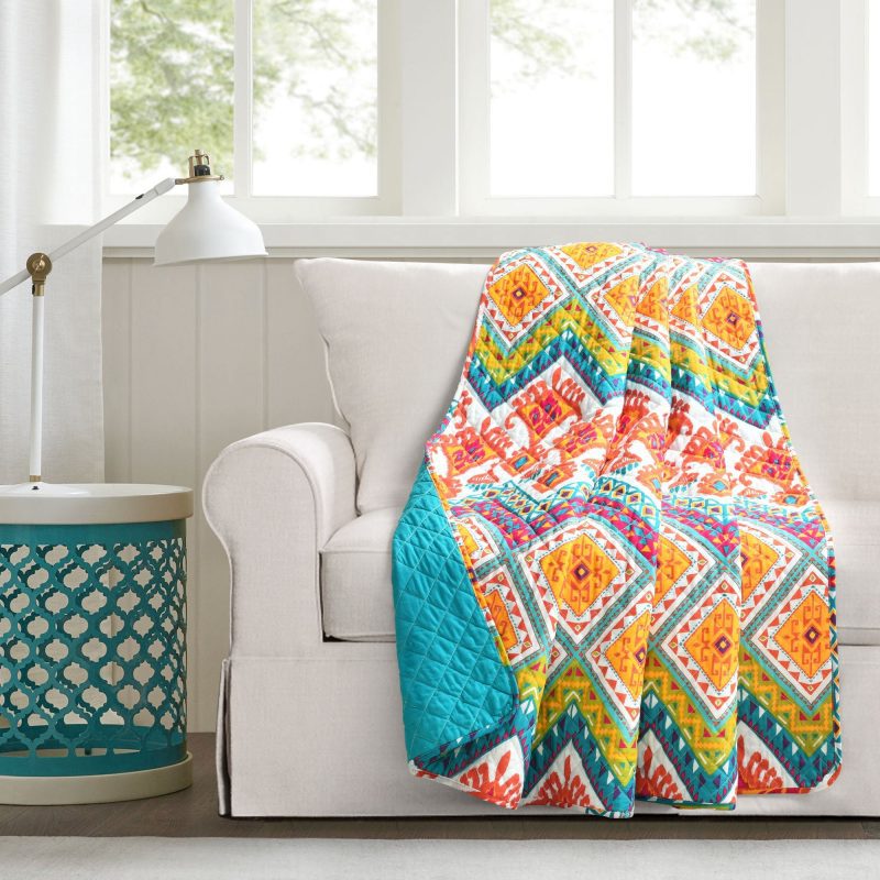 21T010234 BOHO CHEVRON TURQUOISE MULTI THROW 50X60 194938030120 67a24424 b530 4017 9bed 261a77360d18