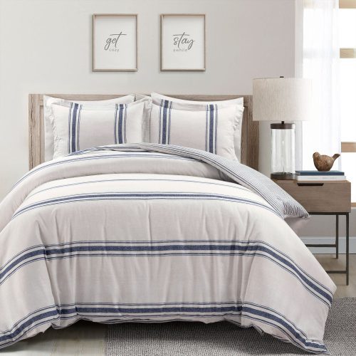 21T011001 FARMHOUSE STRIPE 3 PC NAVY DUVET FULL QUEEN 194938037419 2d6c8f2d 7634 4f34 add2 2cc780fe26c1