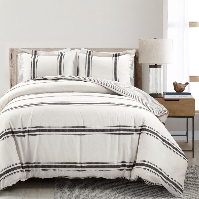 21T011004 FARMHOUSE STRIPE 3 PC BLACK DUVET KING 194938037440 e7e5deb8 afa3 4b54 8af9 0257ec1bc4eb