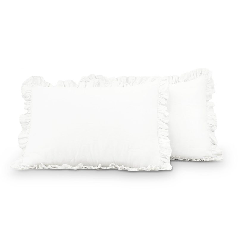 21T011217 BELGIAN FLAX 3 PC WHITE BEDSPREAD FULL QUEEN 194938039864 ALT 4 53add8e2 d11d 4cda 8255 ef3b6c7c1b09