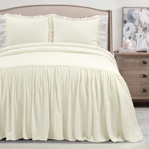 21T011219 BELGIAN FLAX 3 PC IVORY BEDSPREAD FULL QUEEN 194938039888 976a53f1 4bcc 4403 b8c0 a1c59e42af1e