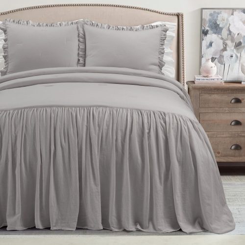 21T011223 BELGIAN FLAX 3 PC GRAY BEDSPREAD FULL QUEEN 194938039925 cae142f0 640a 4a41 ad13 93d20b96b4a6