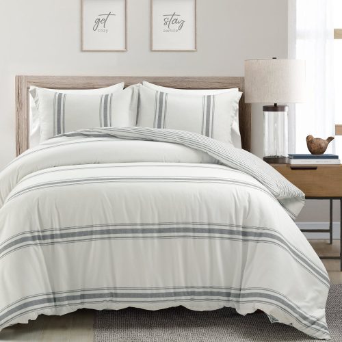 21T011743 FARMHOUSE STRIPE 3 PC DARK GRAY DUVET FULL QUEEN 194938031691 99e452fe 5ad7 4d15 9feb 014f193ff2e5