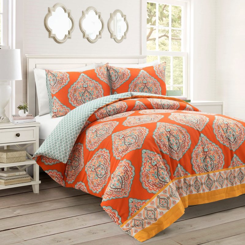 21T011799 HARLEY 3 PC TANGERINE DUVET COVER FULL QUEEN 194938043632 ae59ad02 3720 4003 a4b1 2fcf56a1e440