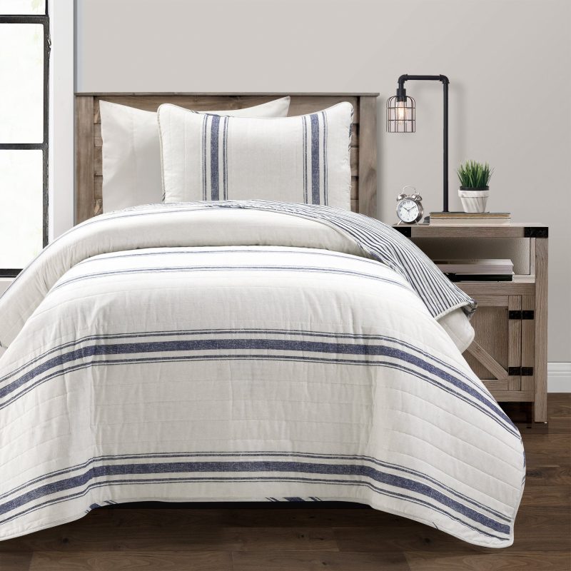 21T011906 FARMHOUSE STRIPE 2 PC NAVY QUILT TWIN XL 194938044684 dcffb6cb 3078 4573 96aa 5e8735decea0