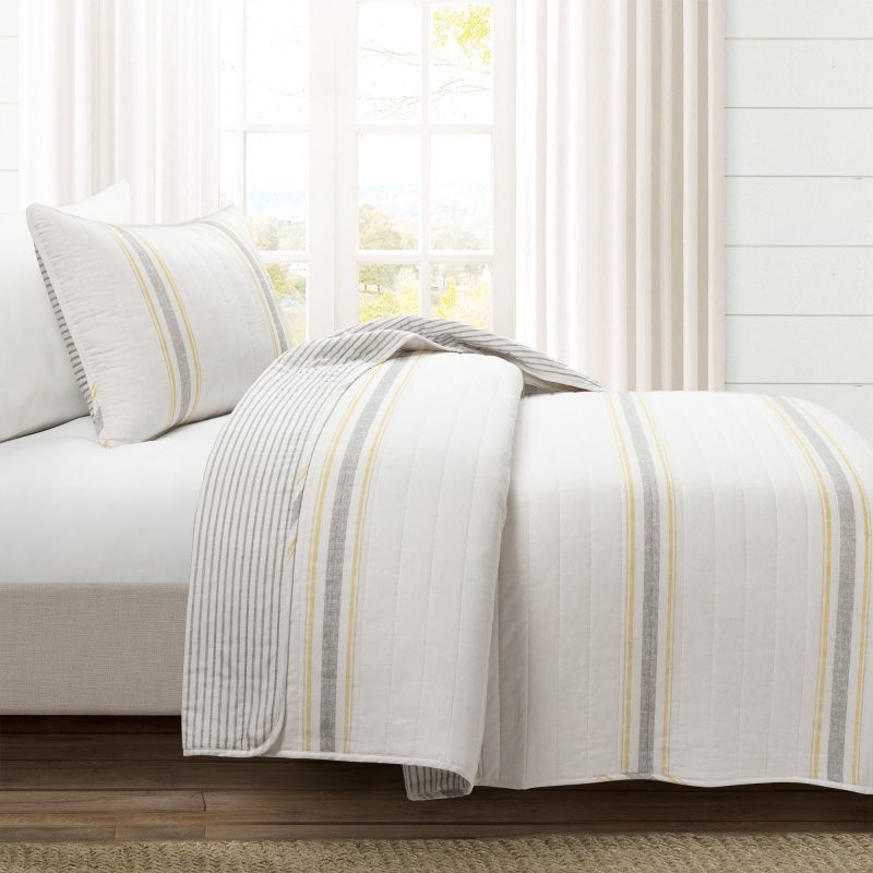 21T011909 FARMHOUSE STRIPE 2 PC YELLOW GRAY QUILT TWIN XL 194938044714 ALT 1 b6f0b5c8 41f7 451f 995f 46e1c90a2930