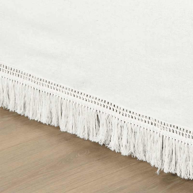 21T013765 BOHO FRINGE SINGLE PURE WHITE BEDSKIRT QUEEN 194938058643 ALT 2