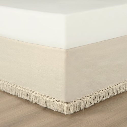 21T013963 BOHO FRINGE SINGLE NEUTRAL BEDSKIRT KING 194938060073 ALT 1