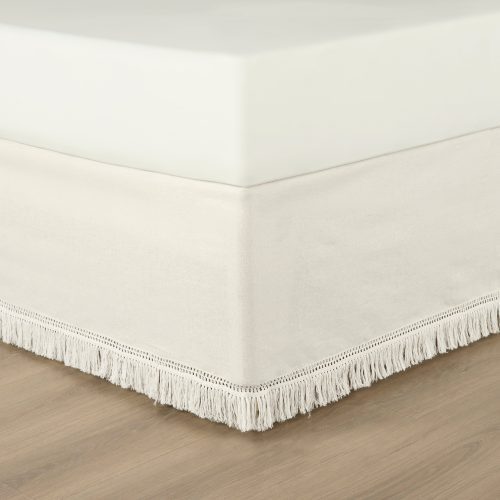 21T013965 BOHO FRINGE SINGLE OFF WHITE BEDSKIRT KING 194938060097 ALT 1