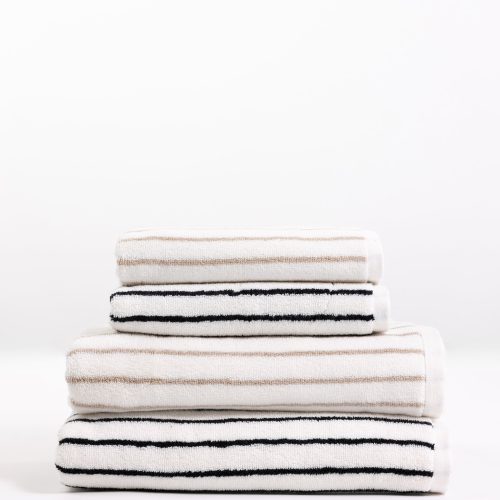 6 Seashellwithsandstripe Luxestripedbathtowels