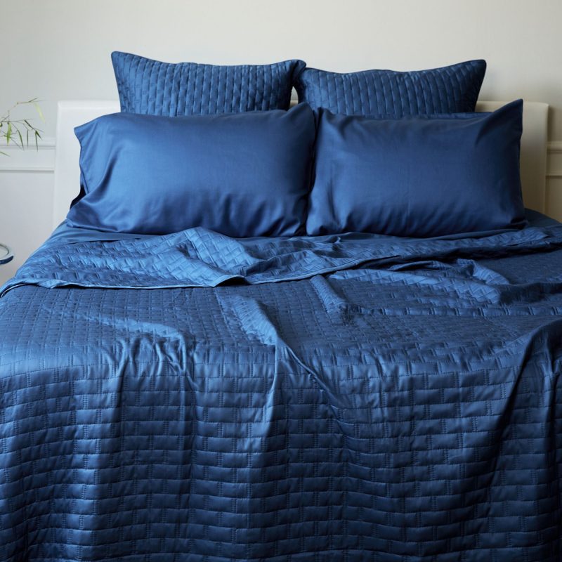 Bamboo Quilted Coverlet Indigo 1 1