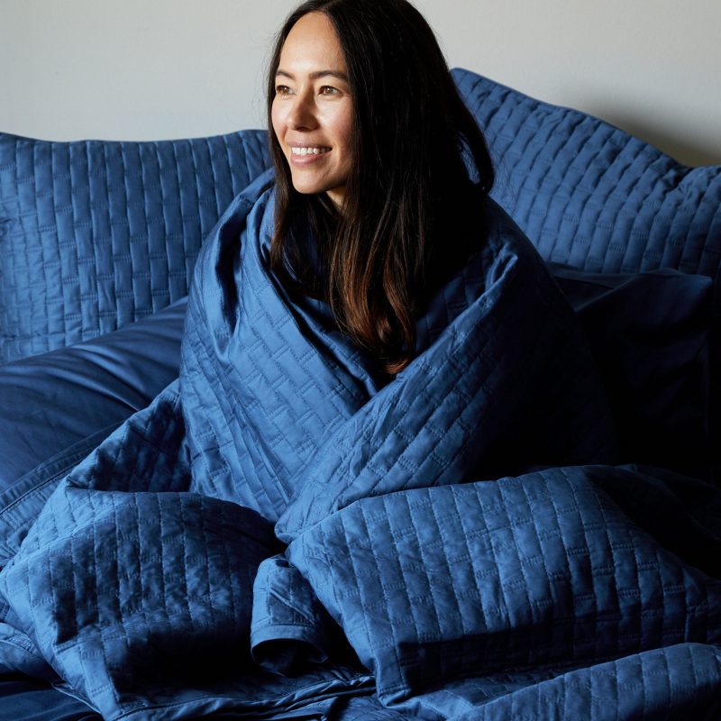 Bamboo Quilted Coverlet Indigo 2