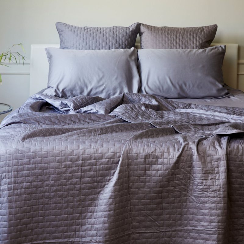 Bamboo Quilted Coverlet Platinum 1