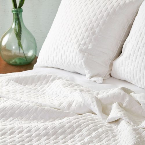 Bamboo Quilted Coverlet White 3