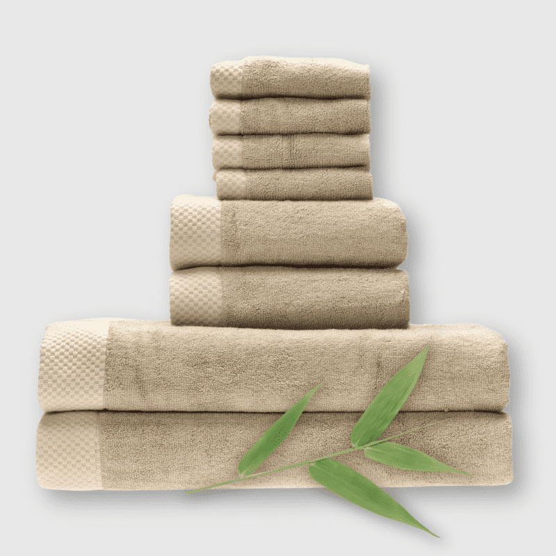 BeigeBamboo8pcTowelSet