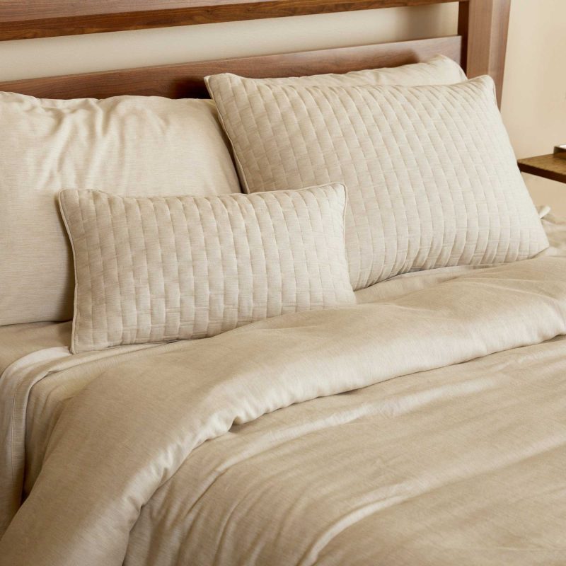 Melange Quilted Standard Shams Sand 3web