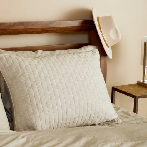 Melange Quilted Standard Shams Sand 4web