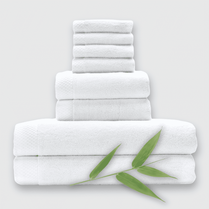 WhiteBamboo8pcTowelset