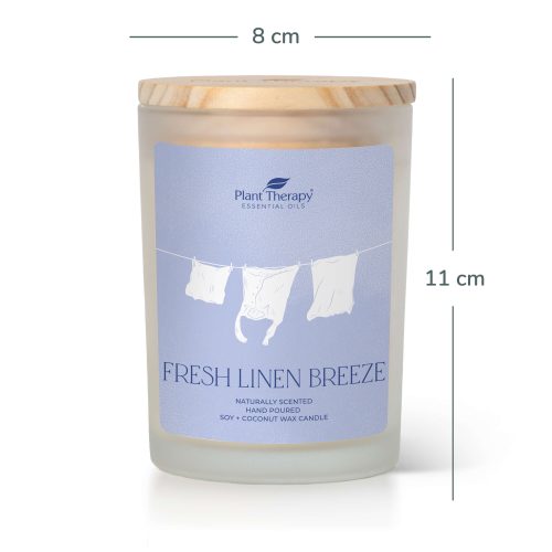 fresh linen breeze candle 8oz Dimensions